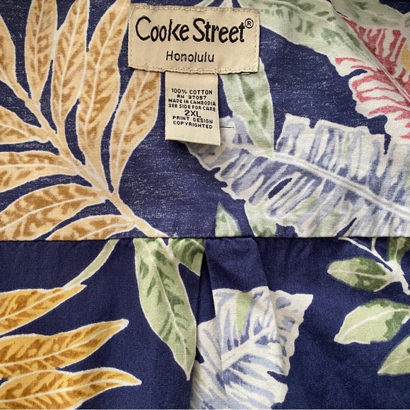 COOKE STREET Aloha Hawaiian Floral Reverse Shirt Men 2XL XXL - Picture 5 of 7
